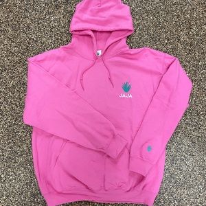 Brand new bubble gum pink hoodie with JAJA Tequila logos